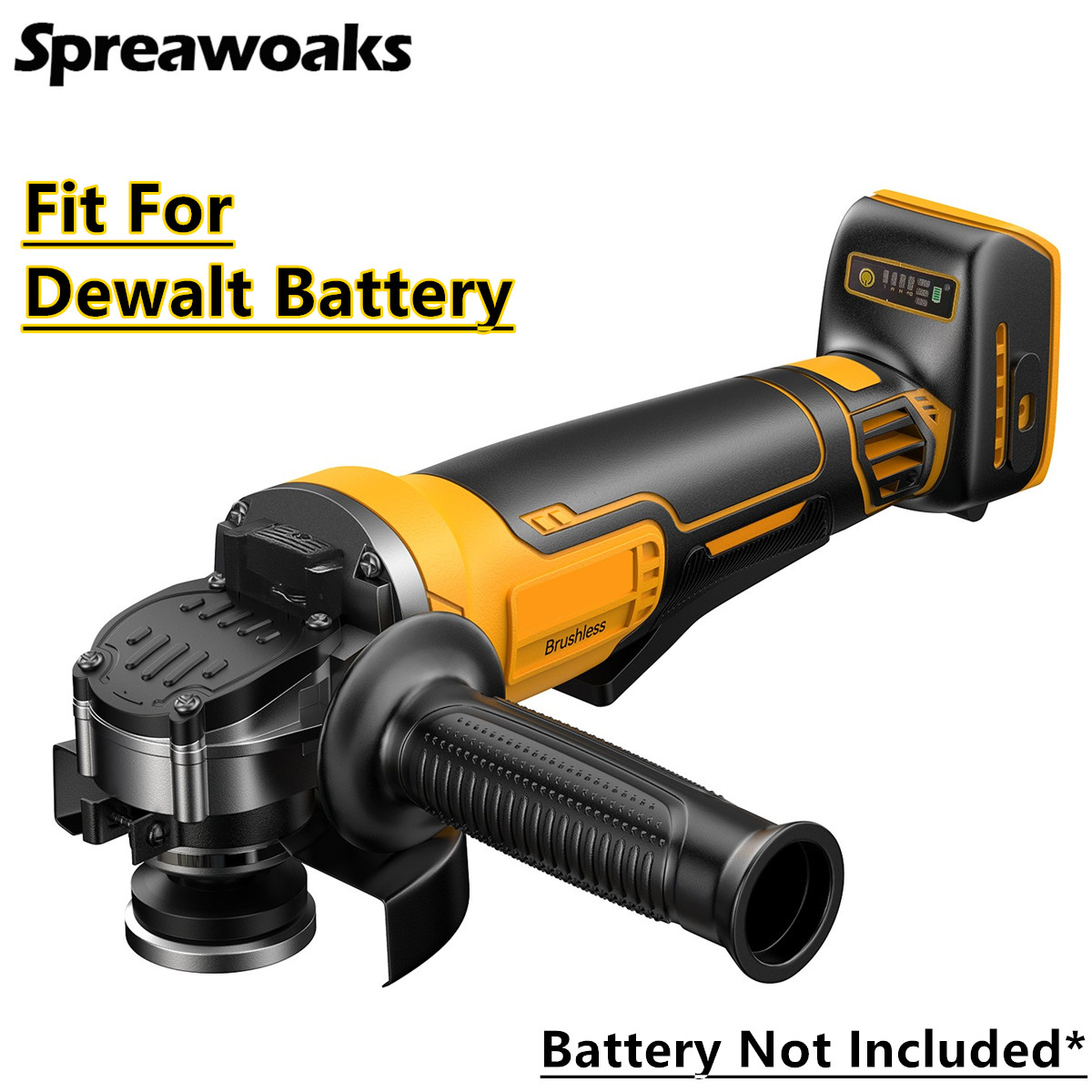 Brushless Angle Grinder Battery Powered - مطحنة بزاوية بدون فرش مع 4