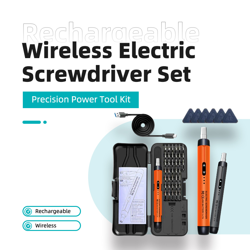 Electric Screwdriver Rechargeable Usb - مجموعة مفكات كهربائية CRV عالية الدقة،