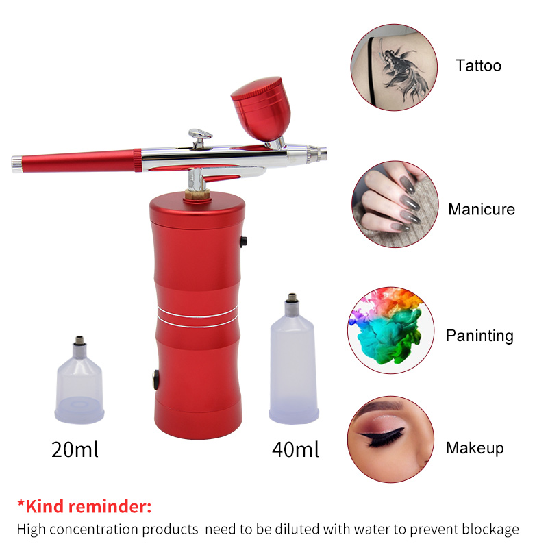 طقم ضاغط هواء نانو أكسجين صغير - مراجعة Airbrush Kit With Mini Compressor وسعره
