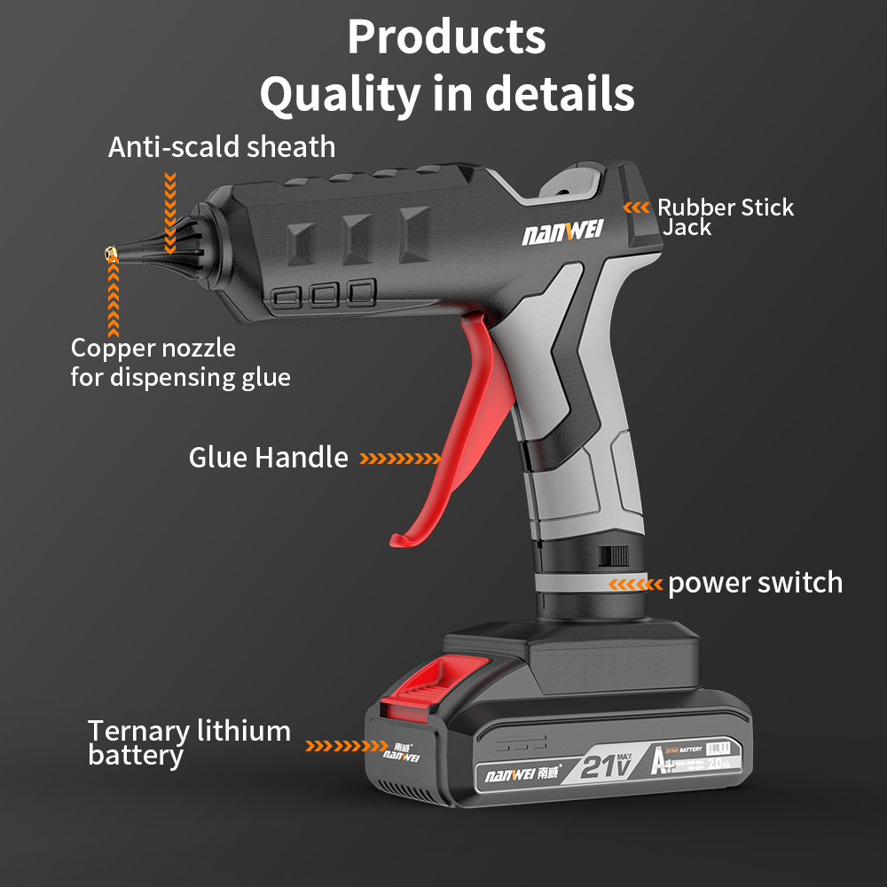 بطارية لاسلكية صمغ يسيح بالحرا - مراجعة Hot Melt Glue Gun Cordless وسعره