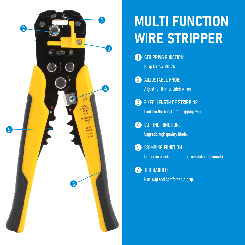 كماشة تعرية الأسلاك الأوتوماتي - مراجعة Automatic Wire Stripper Cutter وسعره