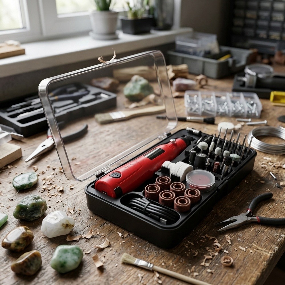 مجموعة أدوات دوارة لاسلكية تعم - مراجعة Cordless Rotary Tool Kit Accessories وسعره