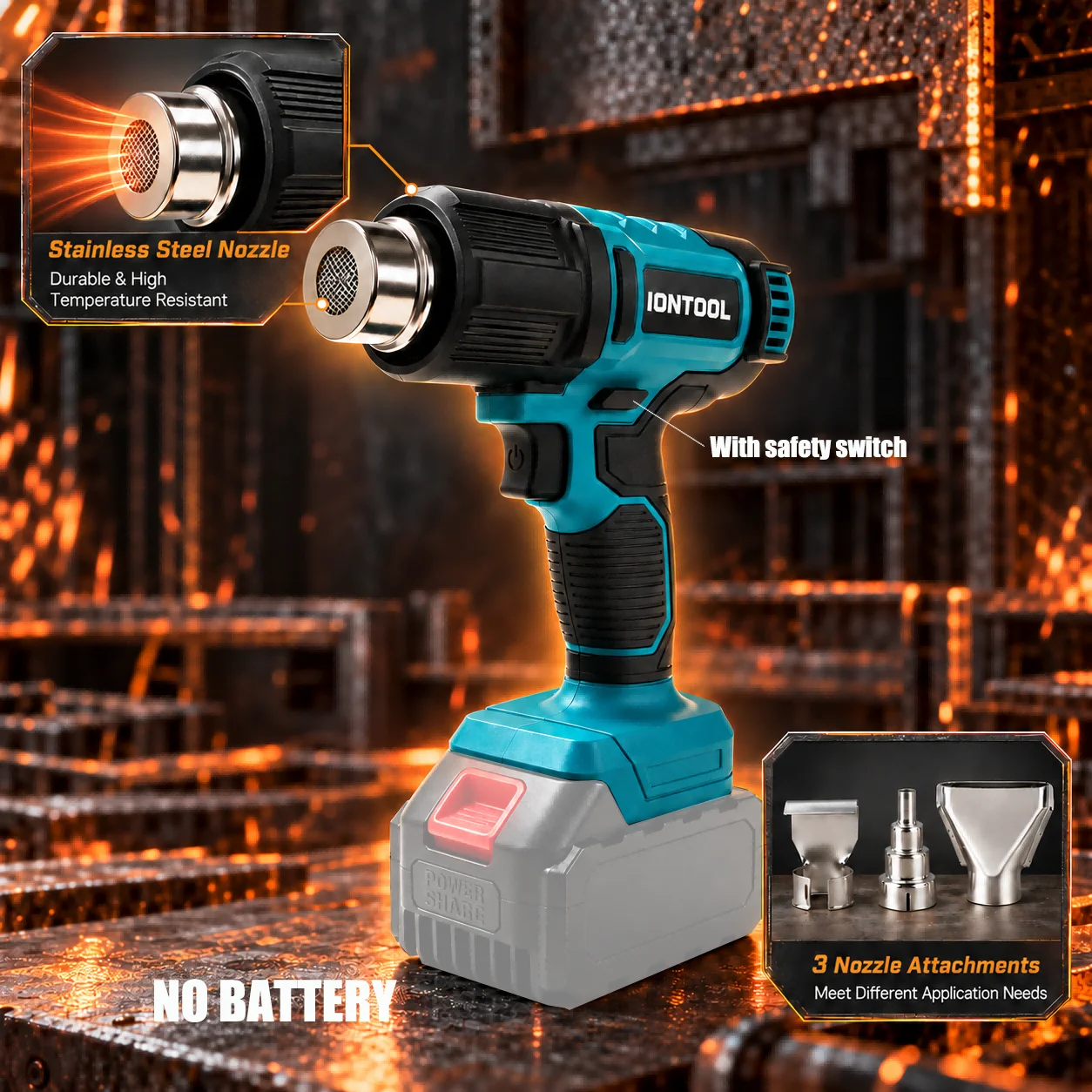 مسدس حراري لاسلكي من IONTOOL 5 - مراجعة Cordless Heat Gun For Shrink Tubing وسعره