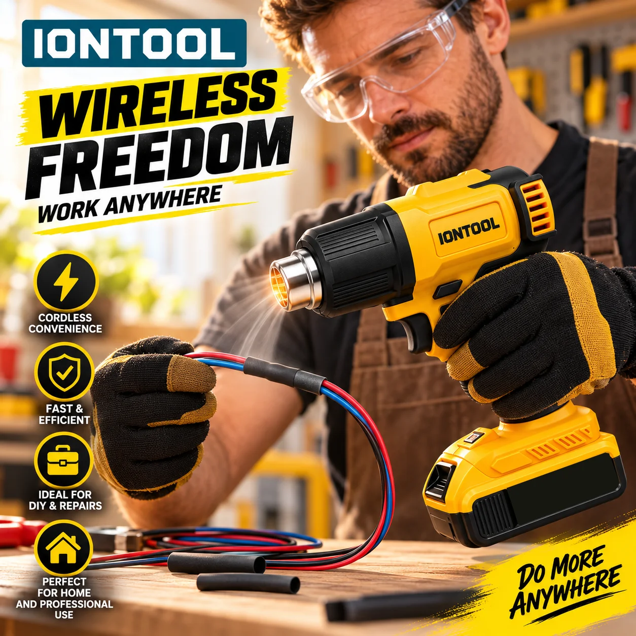 مسدس حراري لاسلكي من أيونتول 5 - مراجعة Cordless Heat Gun For Shrink Tubing وسعره